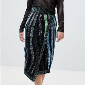 River Island embellished wrap pencil skirt